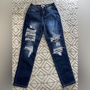 High Waisted Ripped Skinny Jeans